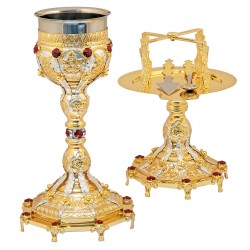 Δισκοποτήρο Σκαλιστό Λουλούδια 1 Κόμπος Οκτάγωνο(1lt)