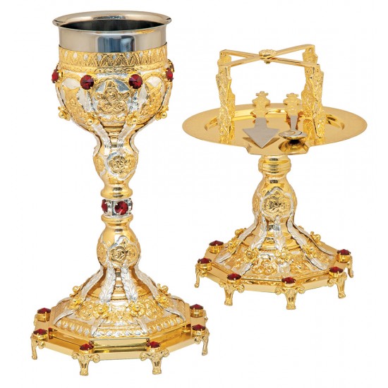 Δισκοποτήρο Σκαλιστό Λουλούδια 1 Κόμπος Οκτάγωνο(1lt)