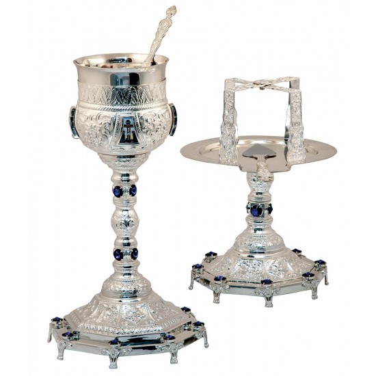 Δισκοποτήρο Σκαλιστό Πέτρες 2 Κόμποι Οκτάγωνο(1lt)