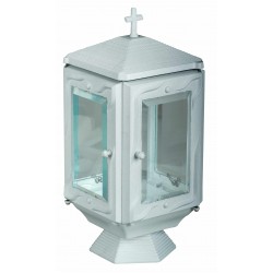 ΚΑΝΤΗΛΙ ΚΡΥΣΤΑΛΛΟ ΤΕΤΡΑΠΛΕΥΡΟ ΑΛΟΥΜΙΝΙΟ ΑΣΠΡΟ ΜΑΤ