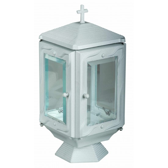 ΚΑΝΤΗΛΙ ΚΡΥΣΤΑΛΛΟ ΤΕΤΡΑΠΛΕΥΡΟ ΑΛΟΥΜΙΝΙΟ ΑΣΠΡΟ ΜΑΤ