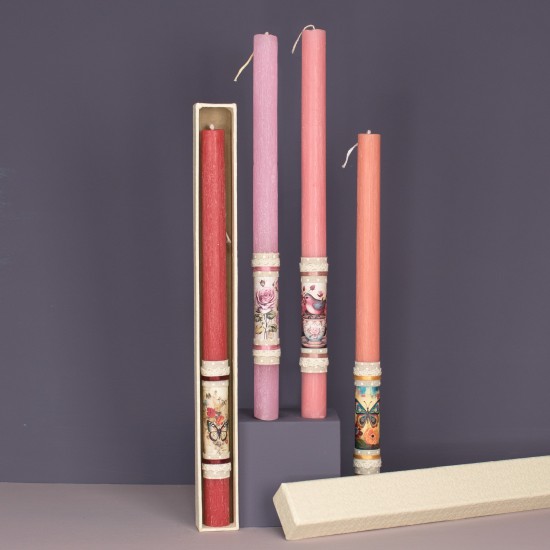 Πασχαλινή Λαμπάδα Στρογγυλή Γυναικείο Μοτίβο