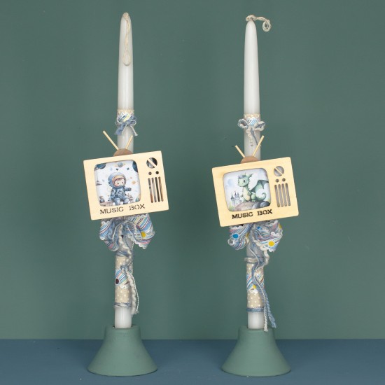 Πασχαλινή Λαμπάδα Μουσικό Κουτί Τηλεόραση Αστροναύτης