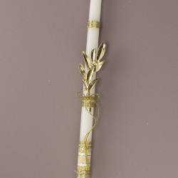 Πασχαλινή Στρογγυλή Λαμπάδα Μίνι Φύλλο Ελιάς