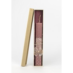 Πασχαλινή Πλακέ Κοντή Λαμπάδα Καρφίτσα Love