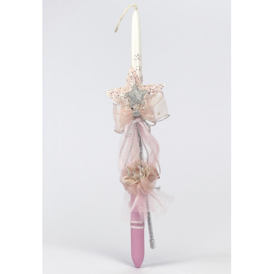 Πασχαλινή Στρογγυλή Λαμπάδα Ραβδί Πιαστράκι