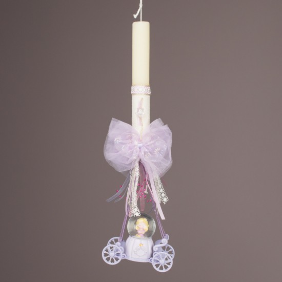 Πασχαλινή Στρογγυλή Κοντή Λαμπάδα Πριγκίπισσες Άμαξα 