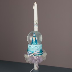 Πασχαλινή Στρογγυλή Λαμπάδα Γαλάζια Πριγκίπισσα Μπάλα 