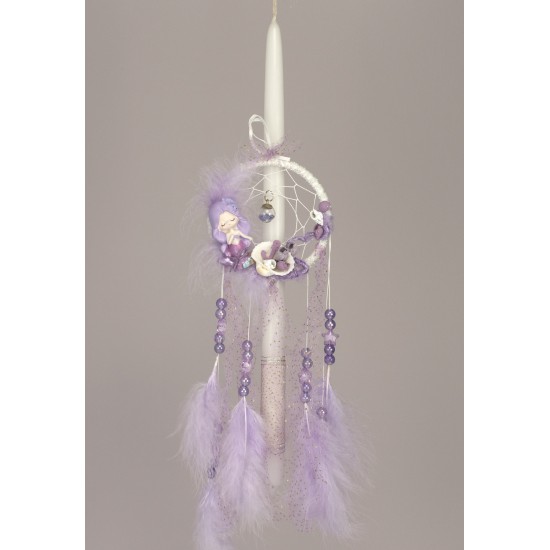 Πασχαλινή Στρογγυλή Λαμπάδα Ονειροπαγίδα Γοργόνα