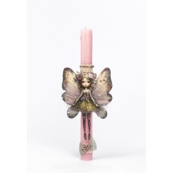 Πασχαλινή Στρογγυλή Λαμπάδα Ξύλινη Νεράϊδα 